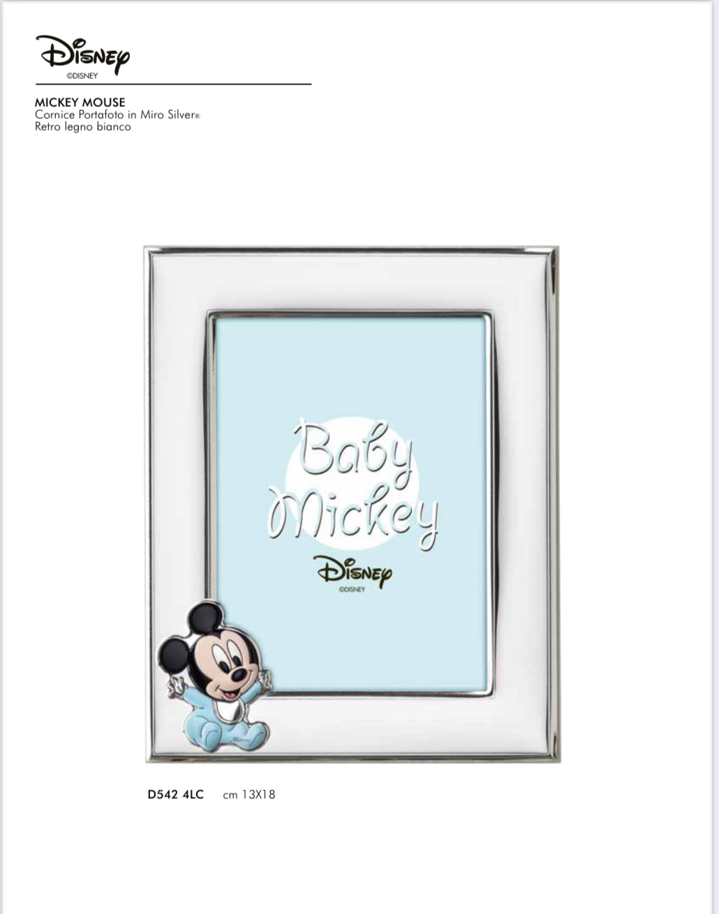 Disney Photo Frame in Miro Silver Mickey and Minnie Mouse