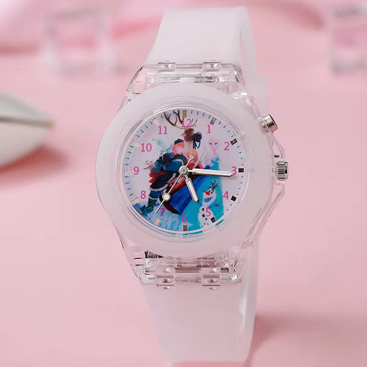 Reloj mágico para niñas con esfera luminosa blanca